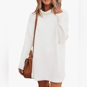 Mock neck sweater dress